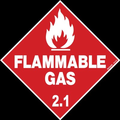 FLAMMABLE GAS CLASS 2 SIGN 100X100 SAV