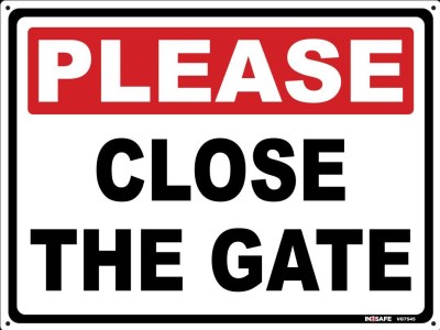 PLEASE CLOSE THE GATE SIGN 300 X 225 PVC