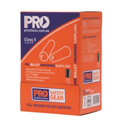 PRO EARPLUGS FOAM UNCORDED BULLET 200 PAIRS