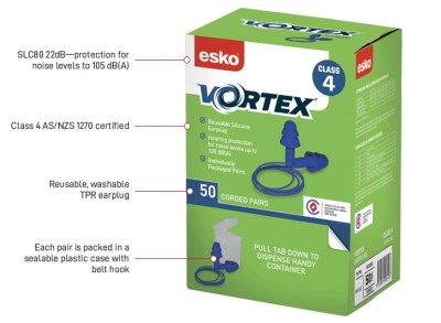 ESKO VORTEX EARPLUGS BLUE CORDED 50 PACK