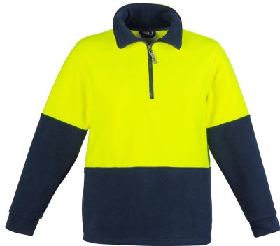 UNISEX HI VIS HALF ZIP FLEECE JUMPER