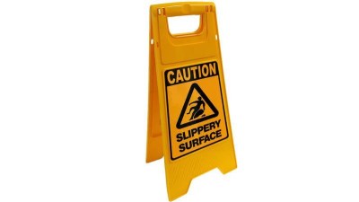 CAUTION SLIPPERY SURFACE FOLDING FLOOR SIGN