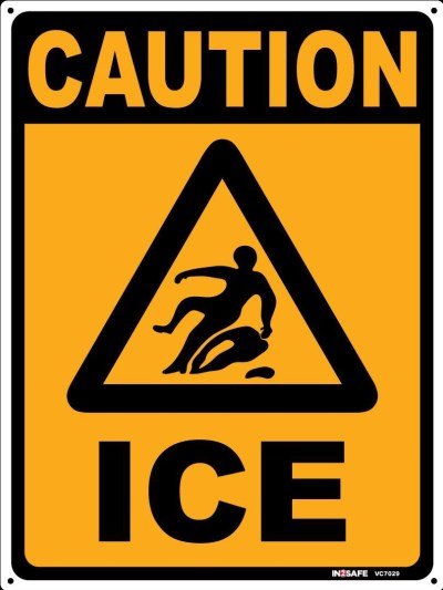 CAUTION ICE SIGN 225 X 300 PVC