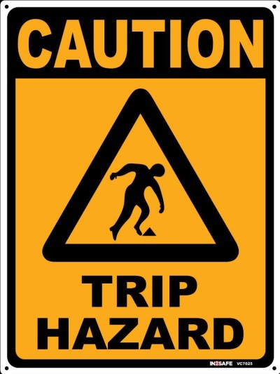 CAUTION TRIP HAZARD SIGN 225 X 300 PVC