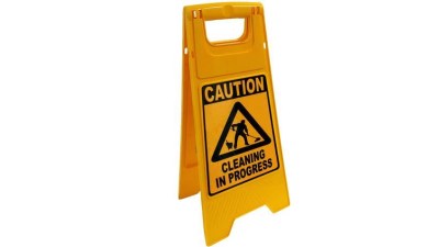 CAUTION CLEANING IN PROGRESS FOLDING FLOOR SIGN