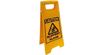 CAUTION SLIPPERY FLOOR FOLDING FLOOR SIGN