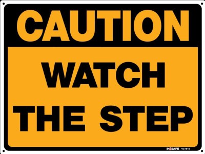 CAUTION WATCH THE STEP 300 X 225 PVC