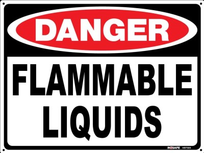 DANGER FLAMMABLE LIQUIDS SIGN 300 X 225 PVC