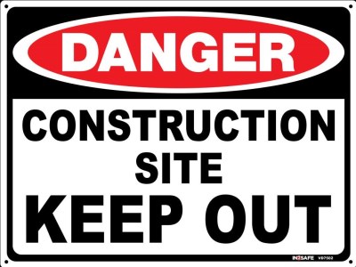 DANGER CONSTRUCTION SITE KEEP OUT 400 X 300 PVC