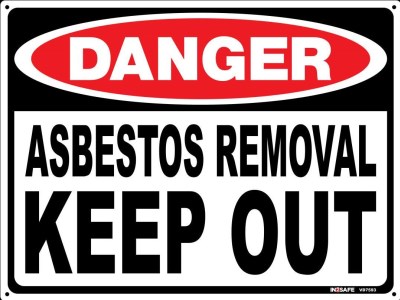 DANGER ASBESTOS REMOVAL KEEP OUT SIGN 300 X 225 PVC