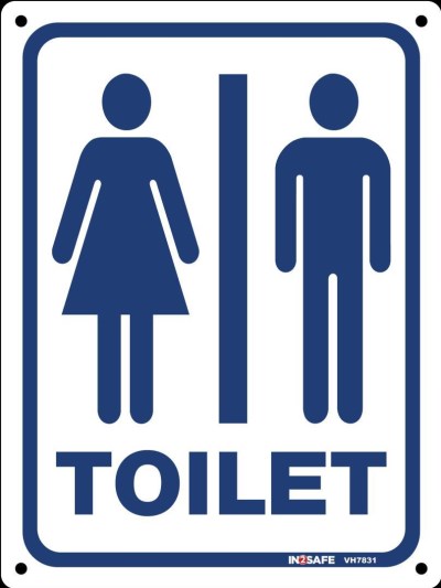 MENS LADIES TOILET SIGN 225 X 300 PVC