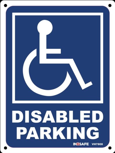 DISABLED PARKING SIGN 225 X 300 PVC