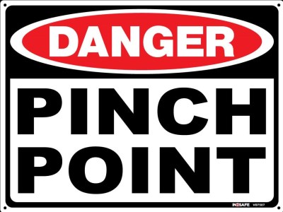 DANGER PINCH POINT SIGN 300 X 225 PVC