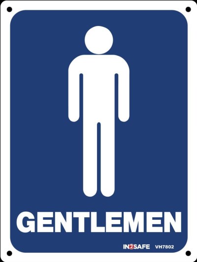 GENTLEMEN TOILET SIGN 150 X 200 PVC