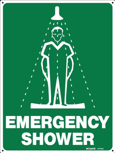 EMERGENCY SHOWER SIGN 225 X 300 PVC