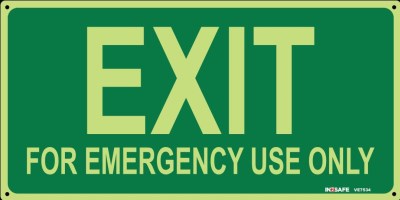 EXIT FOR EMERGENCY USE ONLY LUMINOUS SIGN 300 X 150 PVC