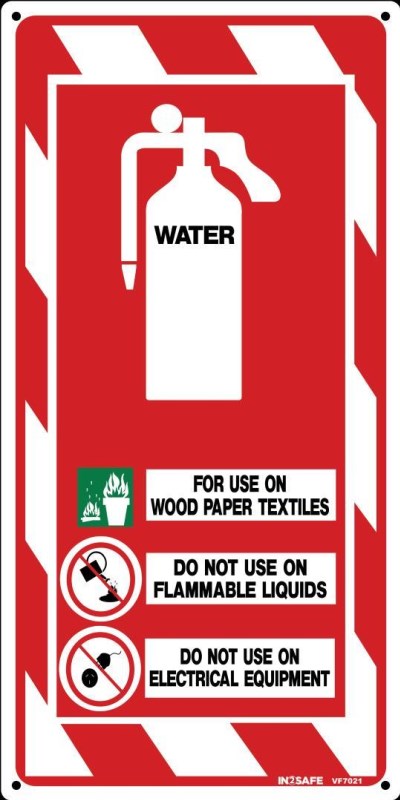 FIRE EXTINGUISHER WATER SIGN 200 X 400 PVC