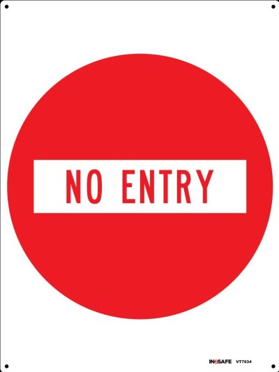 NO ENTRY SIGN 225 X 300 PVC