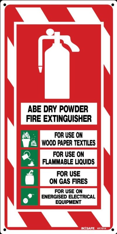 FIRE EXTINGUISHER DRY POWDER SIGN 200 X 400 PVC