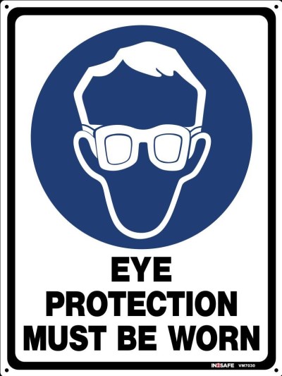 EYE PROTECTION MUST BE WORN 225 X 300 PVC