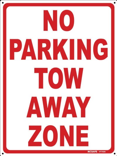 NO PARKING TOW AWAY ZONE SIGN 225 X 300 PVC