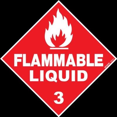 FLAMMABLE LIQUID CLASS 3 LABEL 100 X 100 SAV