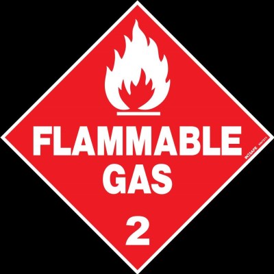 FLAMMABLE GAS CLASS 2 PLACARD SIGN 295 X 295 PVC