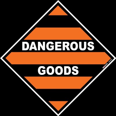 DANGEROUS GOODS ORANGE BLACK PLACARD SIGN 295 X 295 PVC