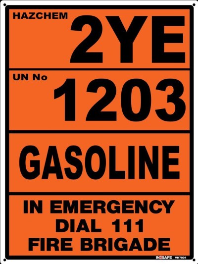 GASOLINE 2YE UN1203 SIGN 300 X 400 PVC