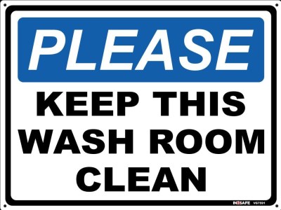 PLEASE KEEP THIS WASH ROOM CLEAN SIGN 300 X225 PVC