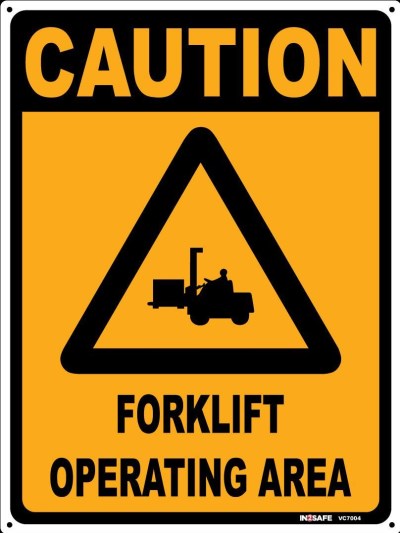 FORKLIFT OPERATING AREA SIGN 225 X 300 PVC