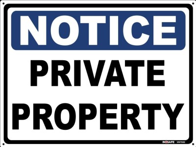 NOTICE PRIVATE PROPERTY SIGN 450 X 600 PVC