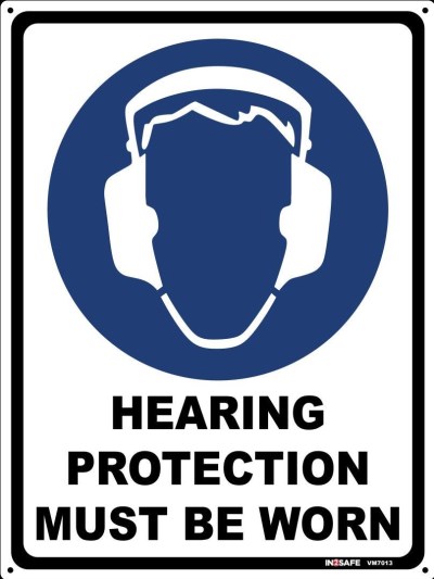 HEARING PROTECTION MUST BE WORN SIGN 225 X 300 PVC