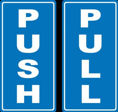 PUSH PULL SIGN LABEL SET 75 X 150 SAV