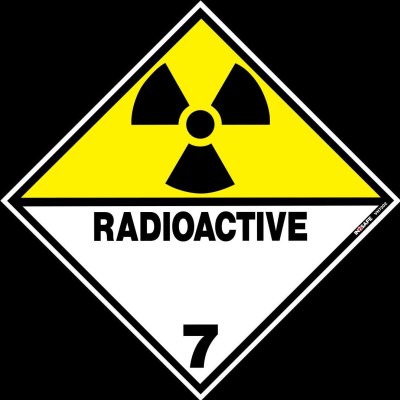 RADIOACTIVE 7 PLACARD SIGN 295 X 295 PVC