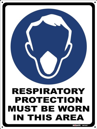 RESPIRATORY PROTECTION MUST BE WORN IN THIS AREA SIGN 150 X