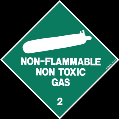 NON FLAMMABLE NON TOXIC GAS 2 PLACARD SIGN 295 X 295 PVC