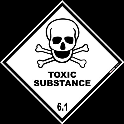 TOXIC SUBSTANCE 6.1 PLACARD SIGN 295 X 295 PVC