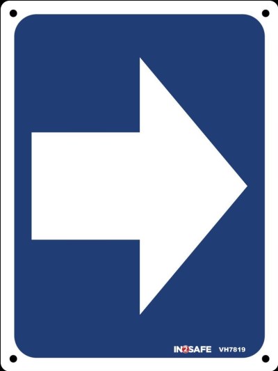 TOILET ARROW SIGN 150 X 200 PVC