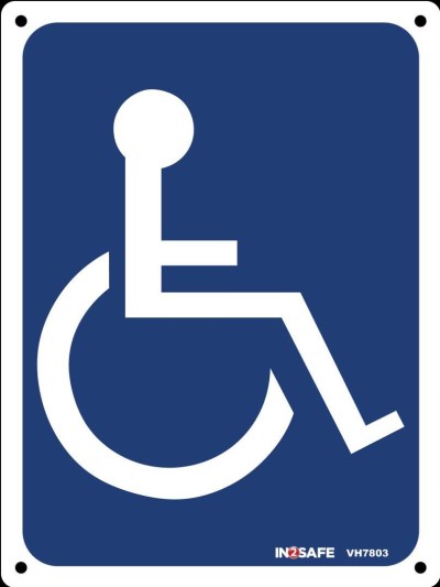 WHEELCHAIR SIGN 225 X 300 PVC