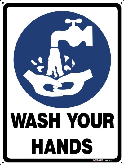 WASH YOUR HANDS SIGN 225 X 300 PVC