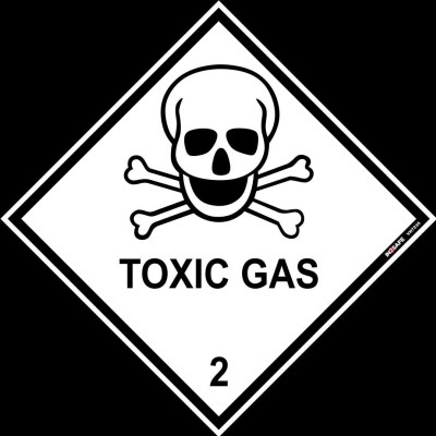 TOXIC GAS 2 PLACARD SIGN 295 X 295 PVC