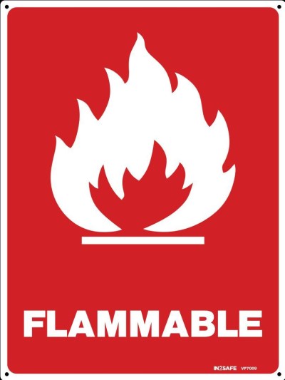 FLAMMABLE SIGN 225 X 300 PVC