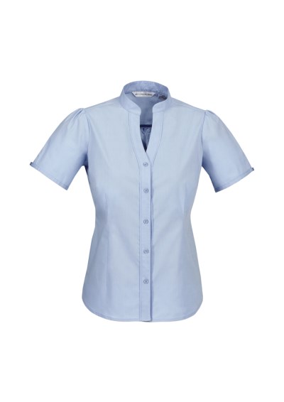 LADIES CHEVRON STAND COLLAR SHIRT