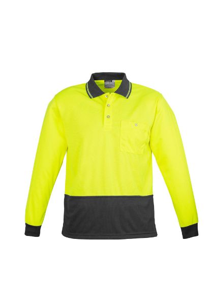 Picture of UNISEX HI VIS BASIC SPLICED POLO - LONG SLEEVE
