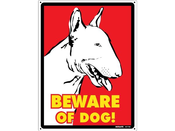 Picture of BEWARE OF THE DOG SIGN 225 X 300 PVC PITBULL