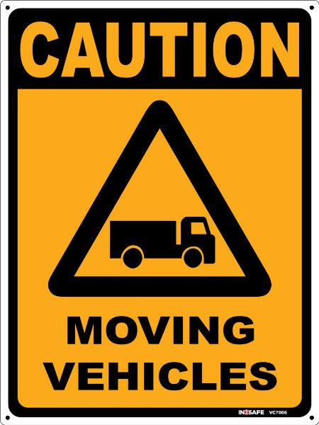 Picture of CAUTION MOVING VEHICLES SIGN 225 X 300 PVC
