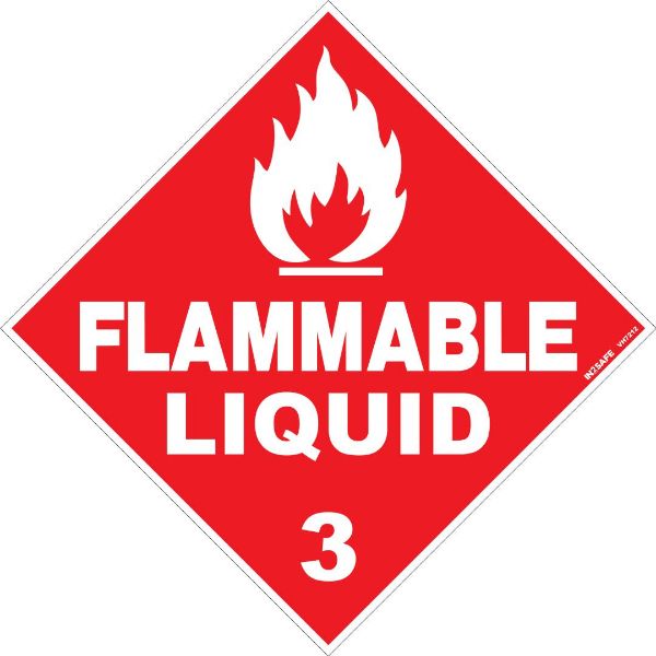 Picture of FLAMMABLE LIQUID CLASS 3 LABEL 100 X 100 SAV