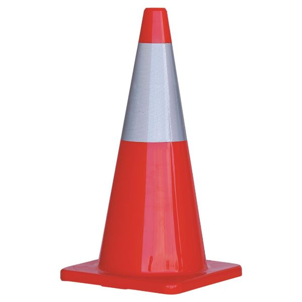 Picture of ROAD SAFETY ROAD CONE WITH REFLECTIVE TAPE  700MM