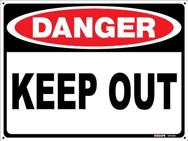Picture of DANGER KEEP OUT SIGN 600 X 450 SIGN PVC